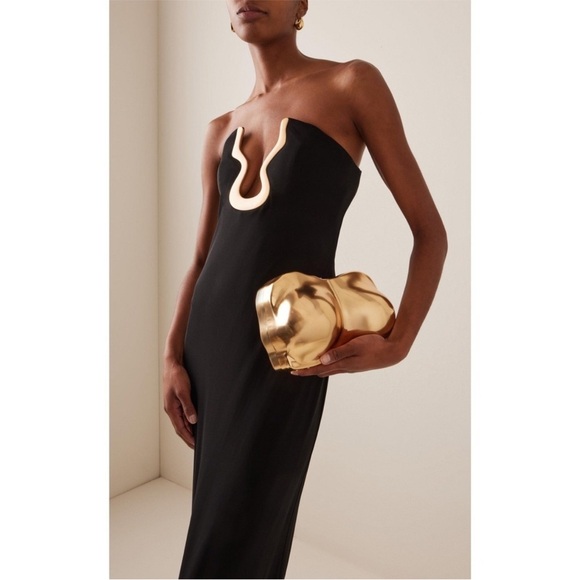 Cult Gaia Reina Clutch Bust Chest Sculptural in Brushed Brass $898 NEW In Box - Picture 4 of 11